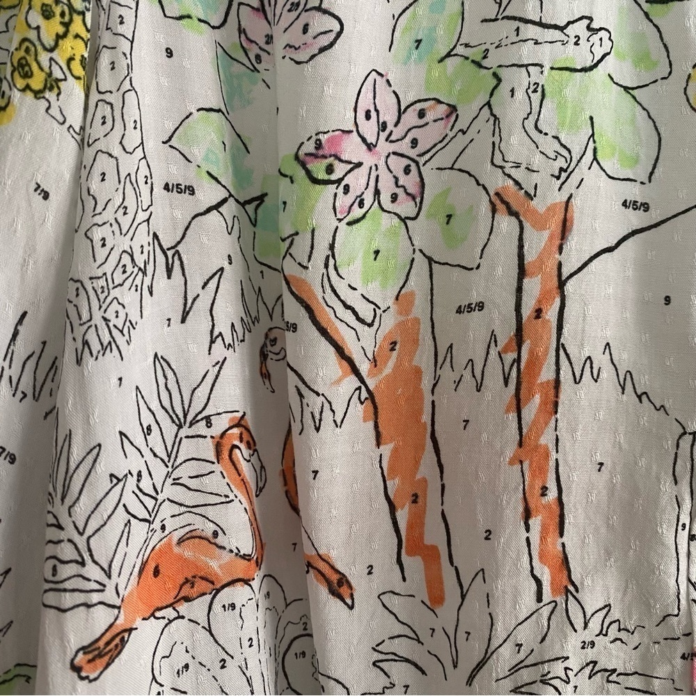 Anthropologie Maeve Color By Numbers Watercolor Rosa Blouse XS - Picture 11 of 16